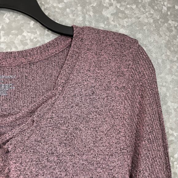 Lane Bryant Women's Plus Size Pink & Black Marled Tunic Sweater - Size 14/16W - Picture 2 of 6